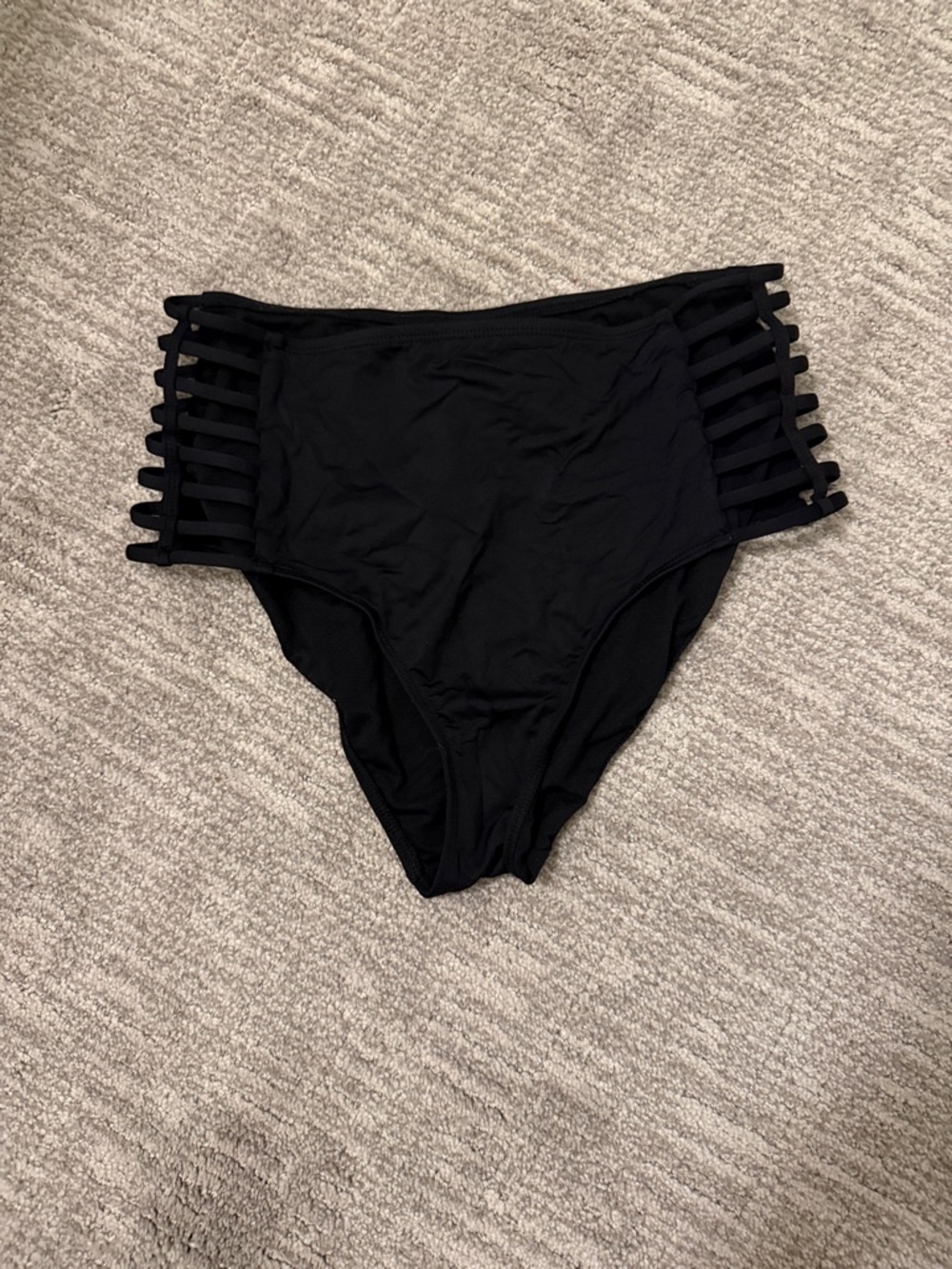 Mossimo Supply Co. Black High-Waist Strappy Bikini Bottoms
